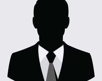 Vector businessman black silhouette isolated.